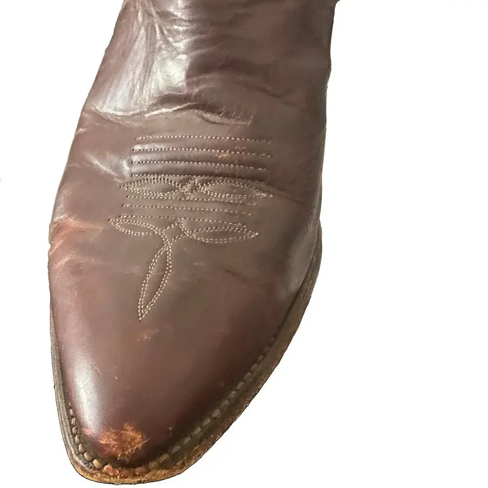 Vintage Code West Mens Brown Leather Western Cowboy Boots US Size 11